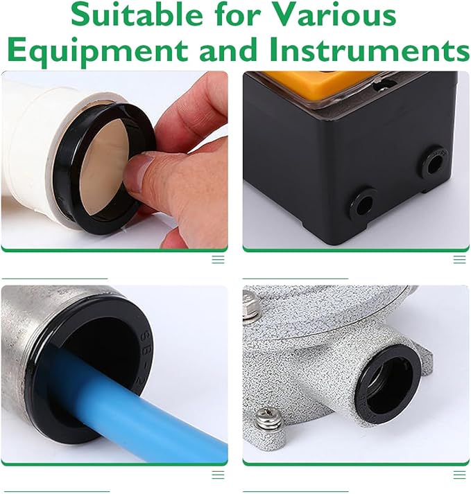 160 Pcs 6 Sizes Cable Snap-in Knockout Insulating Bushing Grommets Assortment - Image 6