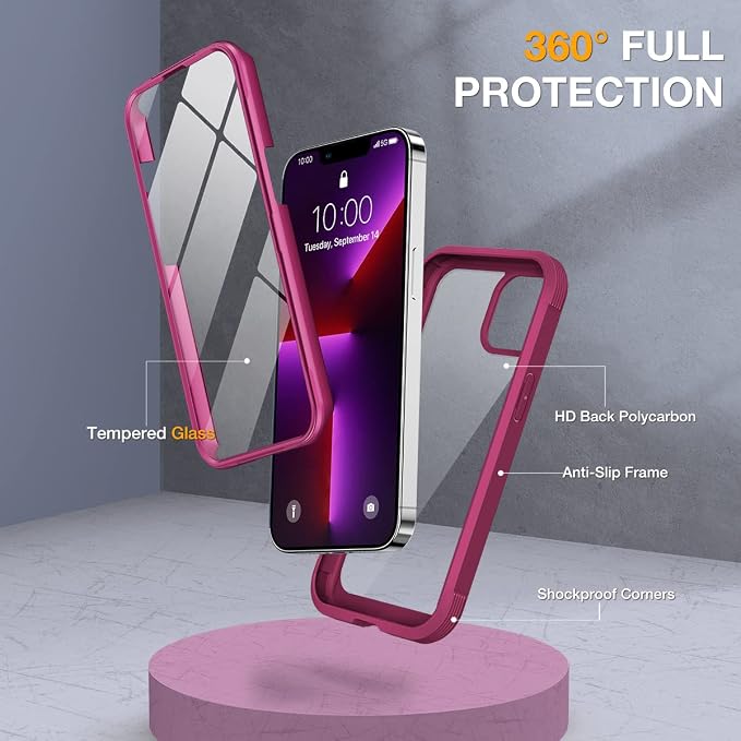 Miracase Glass Case for iPhone 13 Pro Max 6.7 inch, Upgrade Full-Body Clear - Image 2