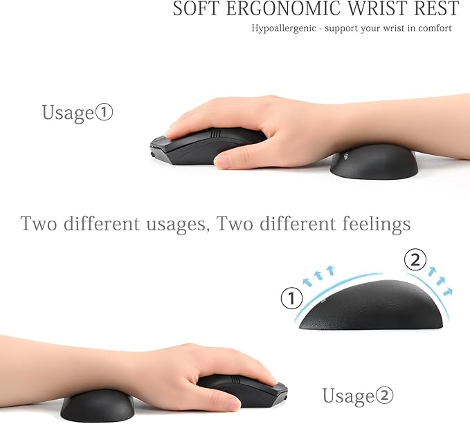 UnivoColors Design-Wave Wrist Rest, Artificial Sheepskin+Memory - Image 2