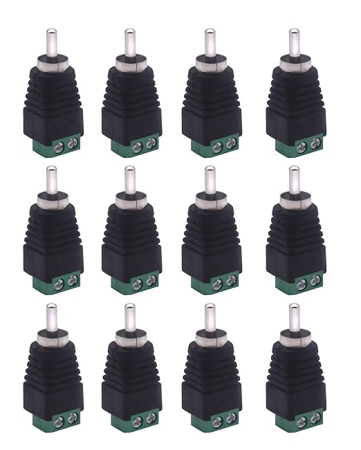 RCA Plugs for Speaker Wire, RCA to AV Screw Terminal Connector, Phono RCA Male by Iskueal