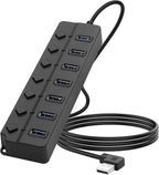 90 Degree USB Hub Splitter YACSEJAO USB 2.0 Data Hub by YACSEJAO