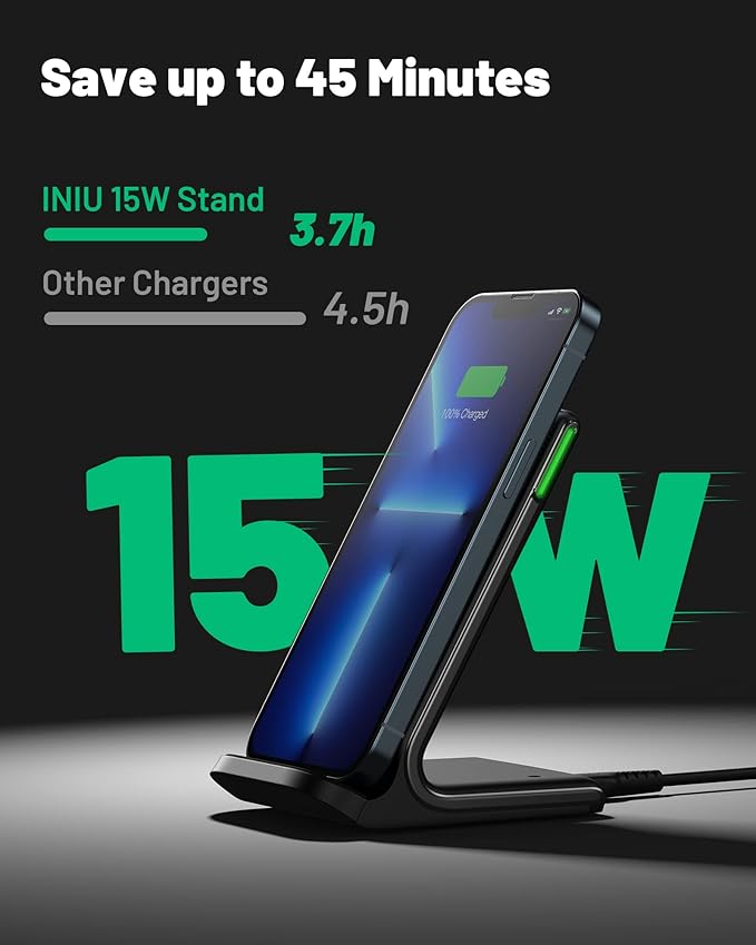 INIU Wireless Charger, 15W Fast Wireless Charging Stand - Image 9
