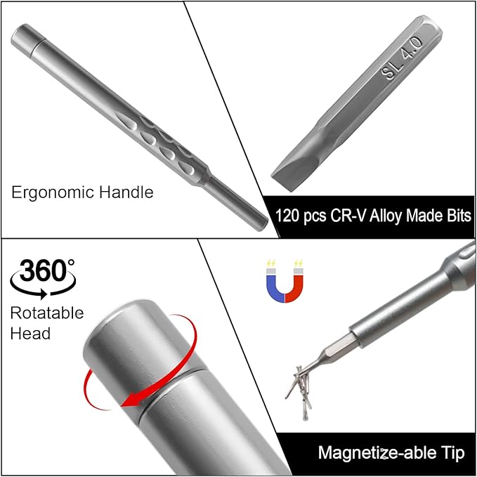 128 in 1 Precision Screwdriver Set, Precision Bit Set, Professional Magnetic - Image 4