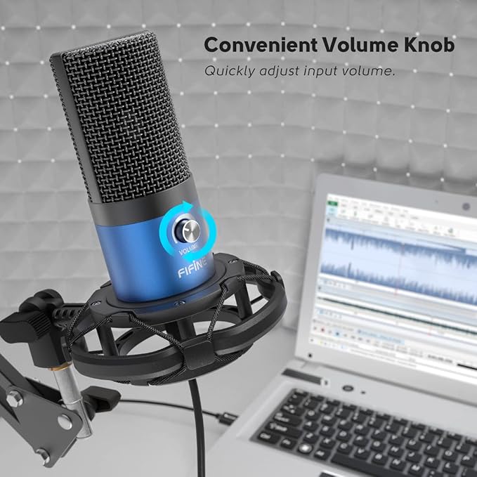 FIFINE USB Recording PC Microphone Kit, Computer Condenser Cardioid Mic on Mac - Image 3