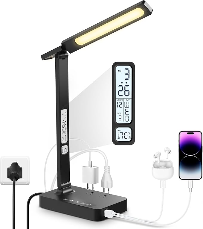 Infiway Desk Lamp with USB Charging Port: LED Eye-Caring Smart Table Light by INFIWAY