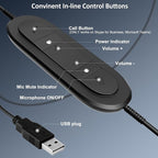MKJ USB Headset with Noise Canceling Microphone, Crystal Clear Sound Office - Image 4