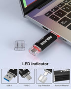 ABLAZE Type C Flash Drive 64GB 5 Pack, Dual USB 3.0+USB C Flash Drive Compatible - Image 5