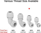 LeMotech M16 Cable Gland, 90 Degree Adjustable 6-10mm Strain Relief, Cord - Image 6