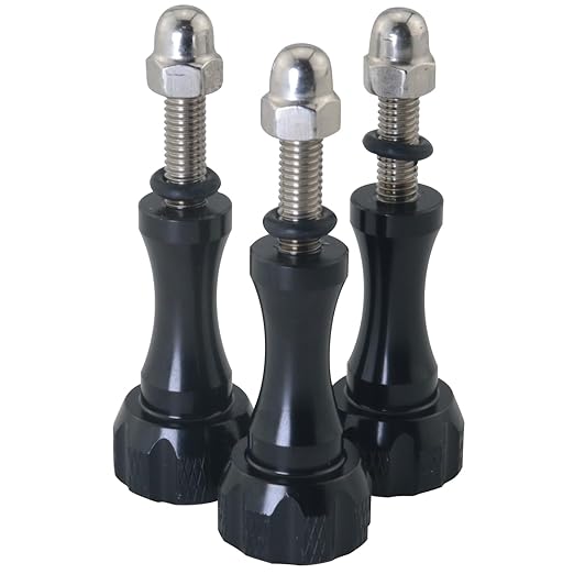 3PCS Black Aluminium Alloy Hand Tightened Screws Length 19.6mm Universal Action by SJZBIN