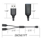 USB Splitter Cable 1FT, USB A Male to Dual USB A Female Y Splitter Adapter 1 in - Image 6