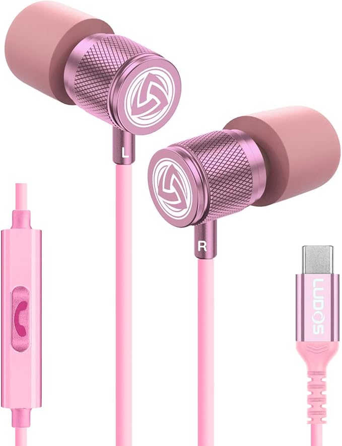 LUDOS Ultra USB C Headphones for iPhone 16 15 Pro Max Plus iPad Pro, 5 Years by Ludos