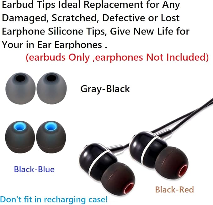 Replacement Earbud Tips Earbud Covers Silicone Tips Ear Gels Fit - Image 5