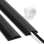 8.5ft Black Cord Protector, Soft Floor Wire Covers by LZEOY