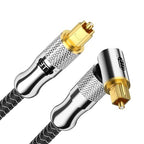 EMK Premium 24K Gold-Plated Right Angle Optical Cable – 90° Toslink to Toslink by EMK
