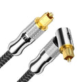 EMK Premium 24K Gold-Plated Right Angle Optical Cable – 90° Toslink to Toslink by EMK