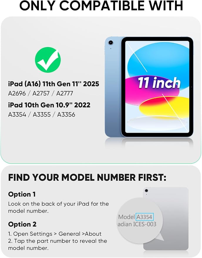 SCSVPN for iPad 11th/10th Generation Case 11 inch 2025/10.9 inch 2022, Rugged - Image 2