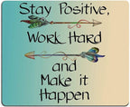 Gaming Mouse Pad, Stay Positive Work Hard and Make It Happen Mouse Pad Non-Slip by EASTSMOOTH