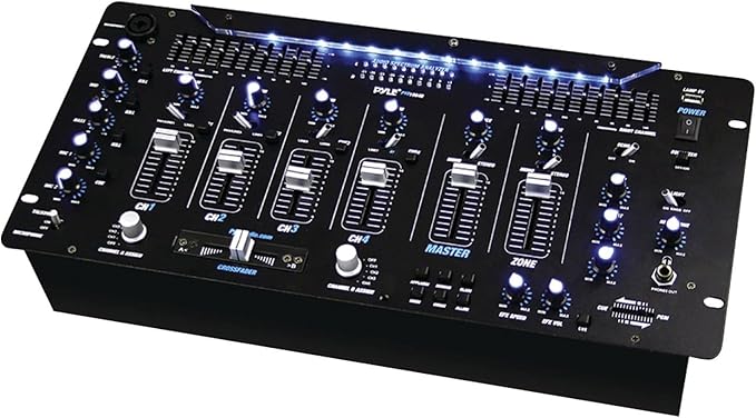 Pyle 6 Channel Mixer, Stereo Mixer, Professional Sound System, LED Illumination by PyleUSA