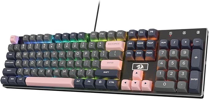 Redragon K556 SE Wired Gaming Keyboard, 104 Keys Hot-Swap Mechanical Keyboard by REDRAGON