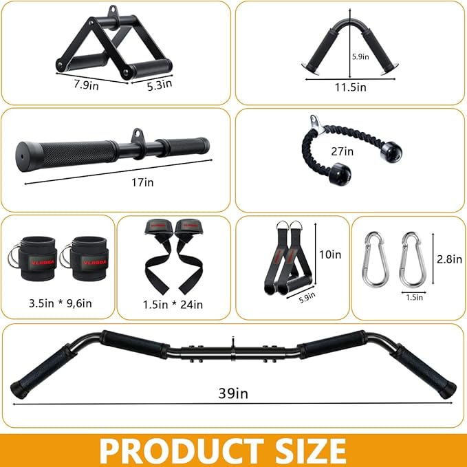 Cable Attachments for Gym, Cable Machine Accessories for Home Gym, Triceps Pull - Image 7