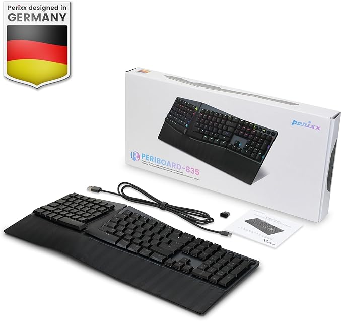 Perixx PERIBOARD-835BL Wireless Ergonomic Mechanical Keyboard - Image 8