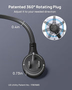TROND 360° Rotating Flat Plug Extension Cord 6ft, Low Profile Small Power Strip - Image 2