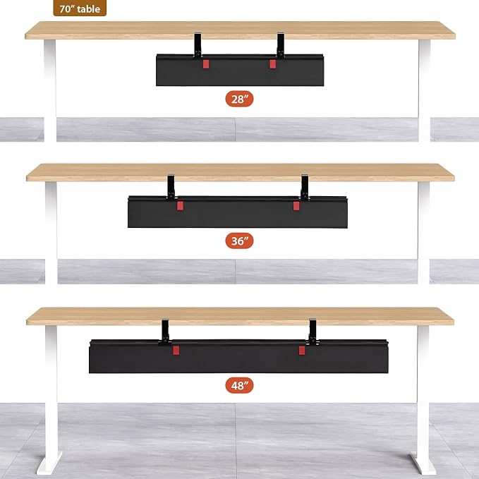 Univivi No Drill Under Desk Cable Management Tray, Clamp/Screw Mount Desk Cable - Image 8