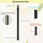 Gooseneck Phone Holder Jaws Flex Clamp Clip Mount, 11.8" Long Gooseneck Arm - Image 2
