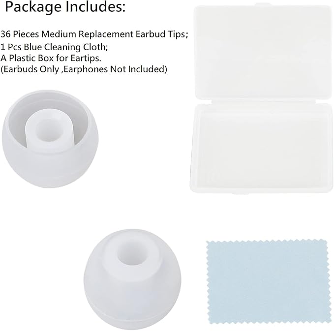 36 Pieces Medium Earbud Tips Soft and Comfortable Ear Bud Replacement Pieces - Image 6