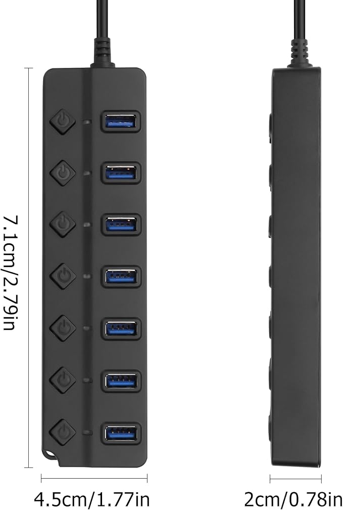 90 Degree USB Hub Splitter YACSEJAO USB 2.0 Data Hub - Image 6