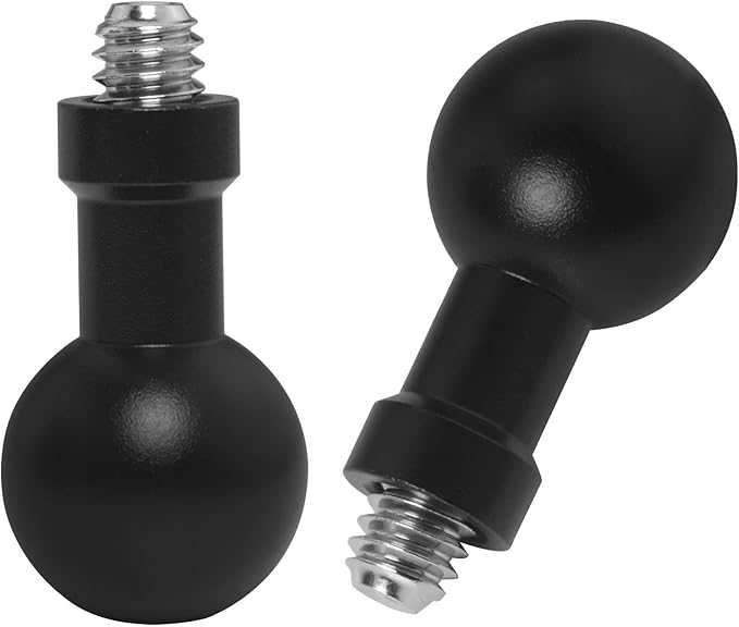2PCS 17mm Ball Head to 1/4 Stainless Steel Short Screw Connection Rod Car by LUORNG