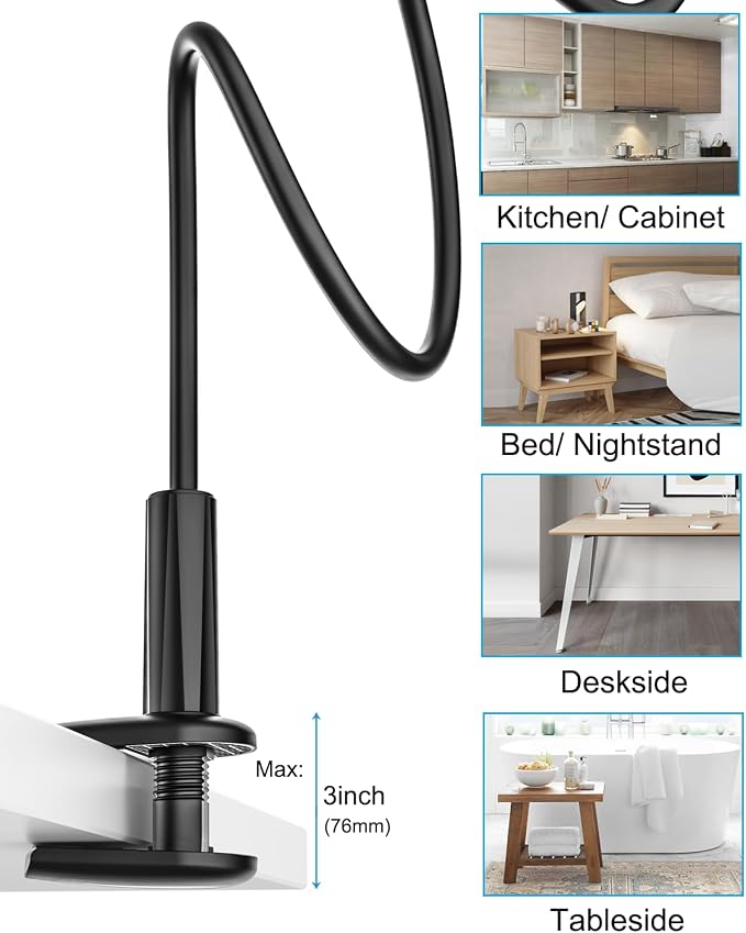 woleyi Gooseneck Tablet Holder for Bed, Flexible Long Arm Tablet Mount for Desk - Image 5