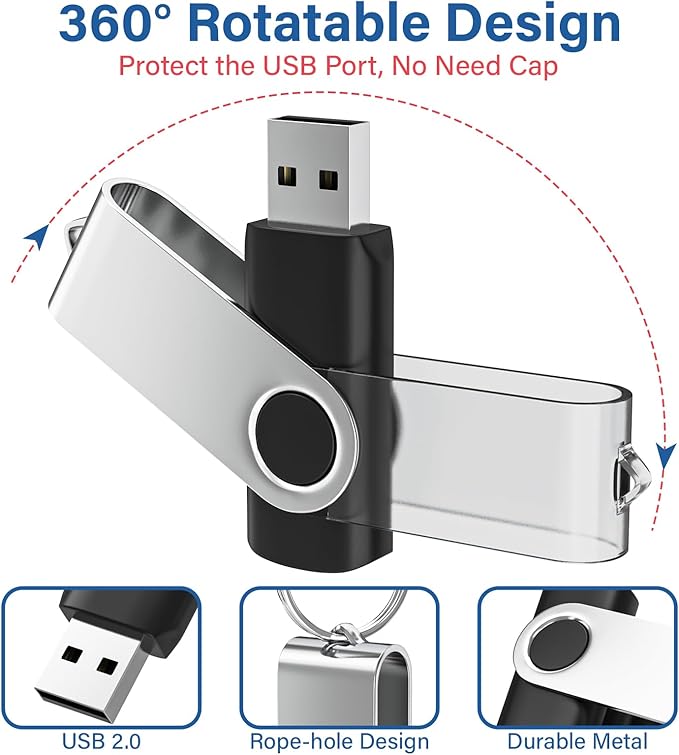 USB Flash Drives 4GB 10 Pack, Wooolken USB 2.0 Thumb Drives - Image 7