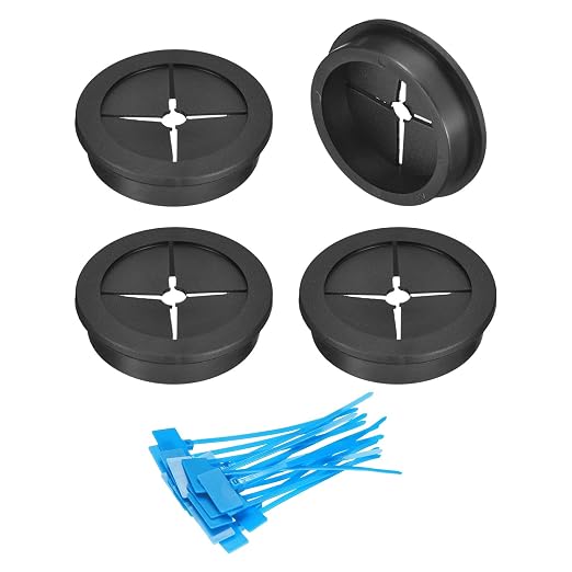 uxcell 4Pcs Cable Cord Grommet, 1-3/4" Rubber Desk Grommets Wire Pass Through by uxcell