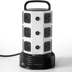 Power Strip Tower Surge Protector, JACKYLED 12 Outlets 6 USB Charging Station - Image 9