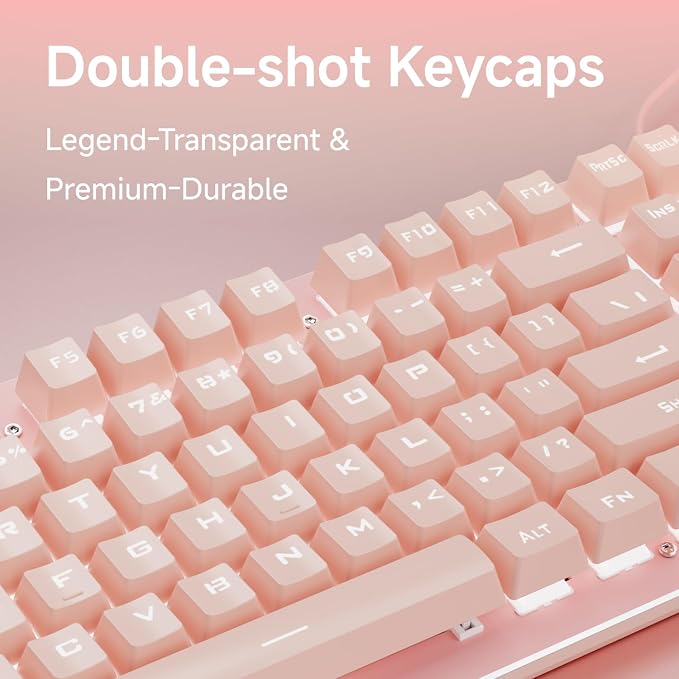 EWEADN TK100 Typewriter Keyboard Wired Mechanical Keyboard, 104 Keys Aesthetic - Image 5
