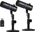 EJoy D10 PRO Combo Dual-Channel Wireless USB Gaming Microphone – RGB Dynamic Mic by COMICA
