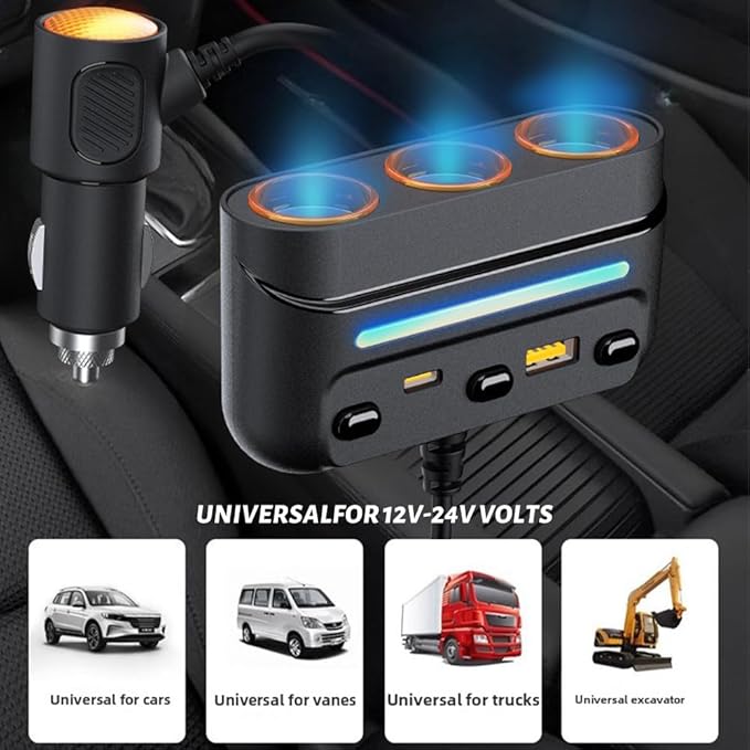 3 - in - 1 Cigarette Lighter Adapter - Image 4