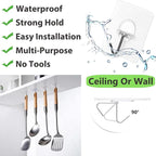 JINSHUNFA Adhesive Wall Hooks for Hanging Heavy Duty Towel Coat Hooks - Image 3