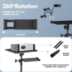 Projector Tripod Stand with Wheels, Portable Laptop Floor Support with Mouse - Image 4