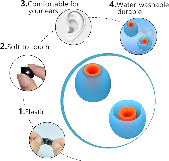 Earbud Tips Ear Bud Tips Soft Anti Slip Washable and Reusable Silicone - Image 5