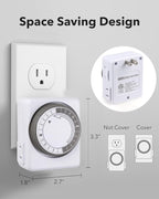 HBN Outlet Timer for Electrical Outlets Indoor, 24 Hour Mechanical Light Timers - Image 6