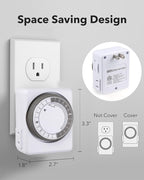 HBN Outlet Timer for Electrical Outlets Indoor, 24 Hour Mechanical Light Timers - Image 6