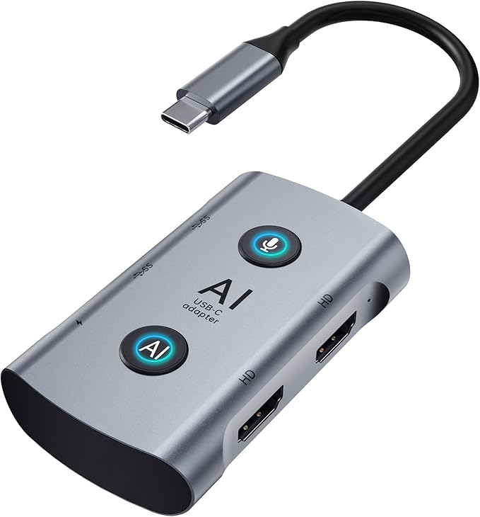 AI Laptop Docking Station with Dual Monitor 4K, TOPOINT 7-in-1 USB C Hub with by TOPOINT