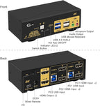 CKLau 2 Port USB 3.0 Dual Monitor HDMI KVM Switch 8K@60Hz 4K@144Hz - Image 5