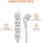 Amazon Basics Rectangular Indoor Extension Cord Power Strip, Flat Plug - Image 2