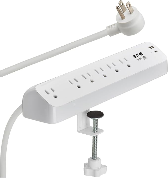 Eaton Tripp Lite Series Desk Clamp Power Strip Surge Protector, USB-A & USB-C by TrippLite