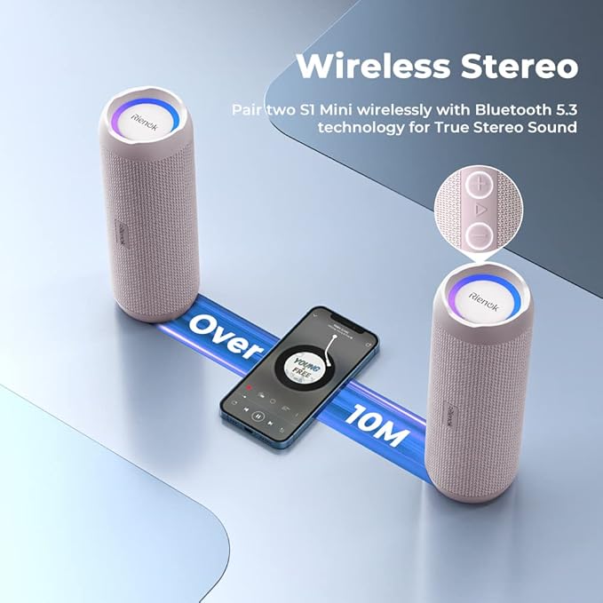 RIENOK Portable Bluetooth Speaker 30W Dual Pairing True Wireless Stereo HD - Image 3