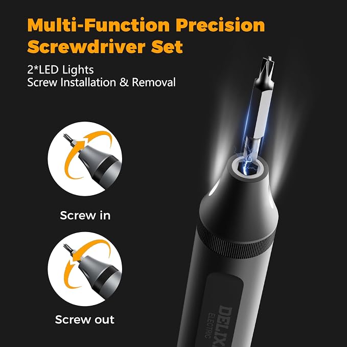 3.7V Electric Screwdriver Kit, 48-in-1 Dual-Head Precision Screwdriver Set - Image 7