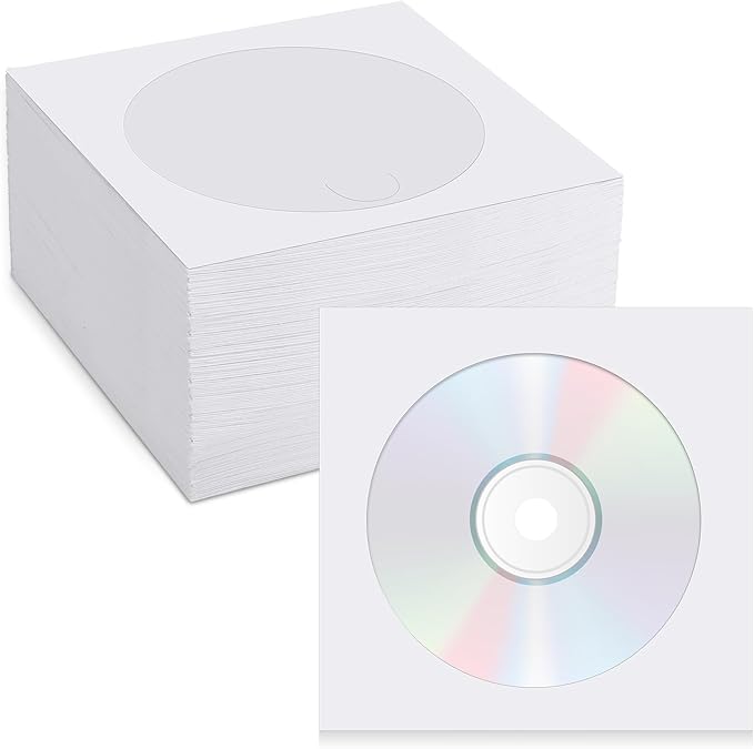 500 PCS Paper CD Sleeves DVD Paper Sleeves Envelope Holder by Vin+Beauty
